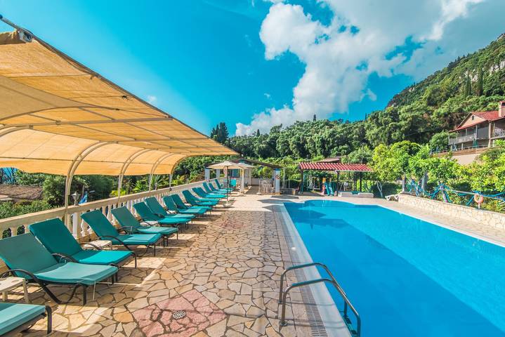 Apartament wakacyjny dla 4 osób, z Balkon i Ogród oraz Basen dla dzieci w Korfu