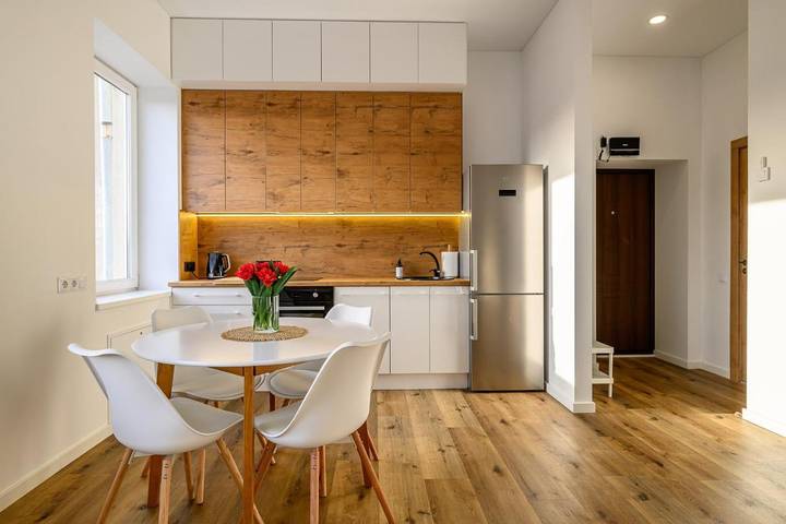 Ferienwohnung für 4 Personen, mit Terrasse und Ausblick in Lettland