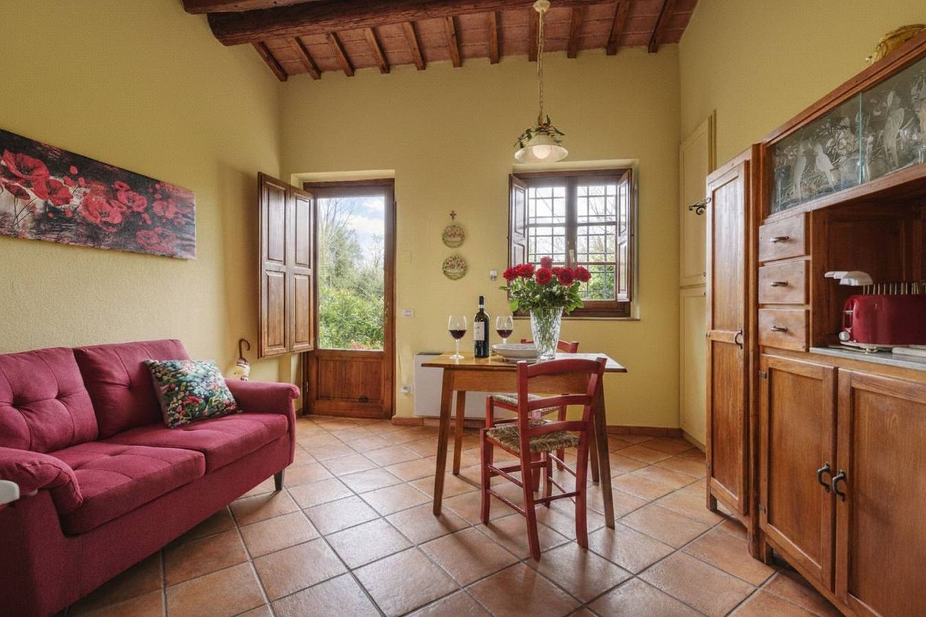 Ganze Wohnung, Country Suite Ciliegio: 2-Zimmer-Wohnung für 2 mit Garten & Pool in Bagno a Ripoli, Valdarno