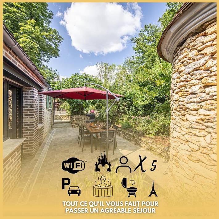 Location de vacances pour 5 personnes, avec Jacuzzi ainsi que Terrasse et Jardin à Guérard (Seine-et-Marne)