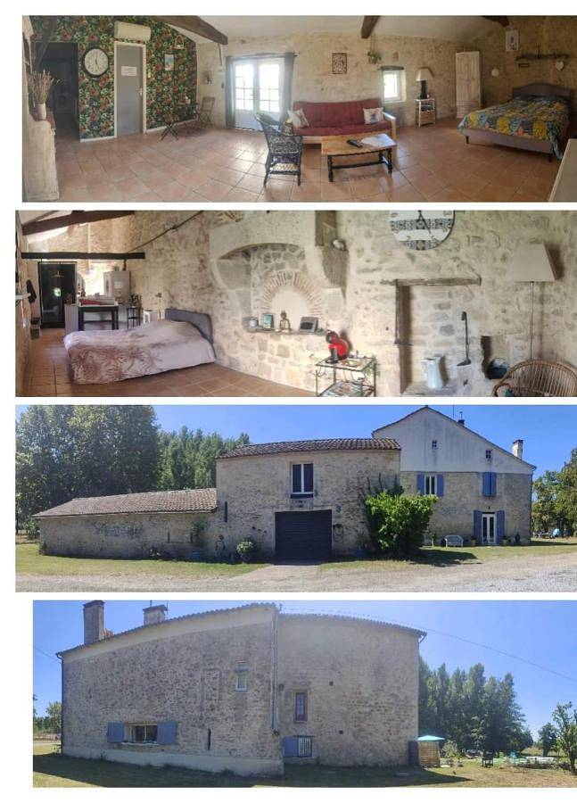 Maison de campagne pour 2 personnes, avec Terrasse et Jardin ainsi que Piscine et Vue à Mazères (Gironde)