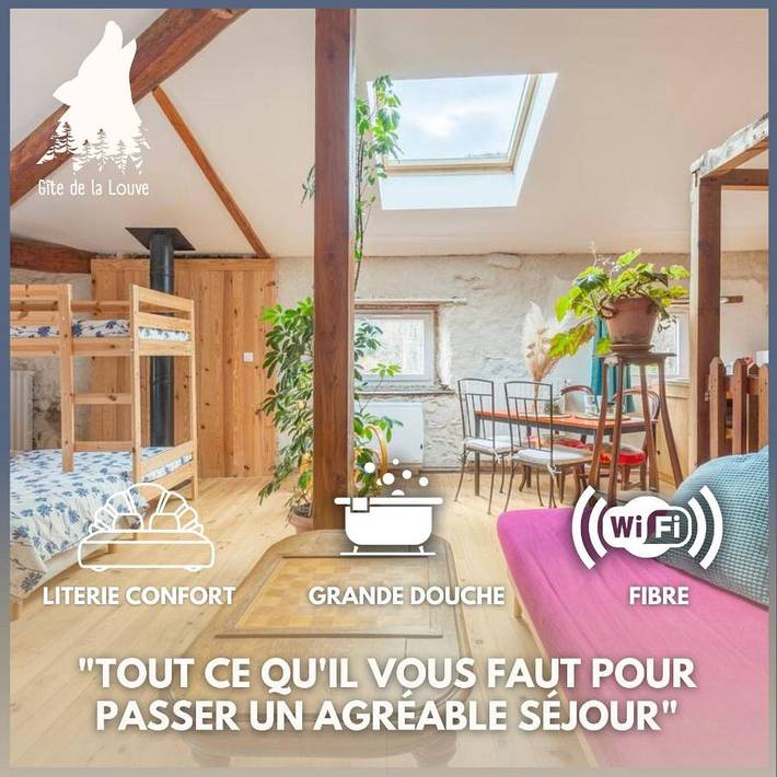 Maison d’hôte pour 3 personnes, avec Jardin et Vue à Fougax-et-Barrineuf