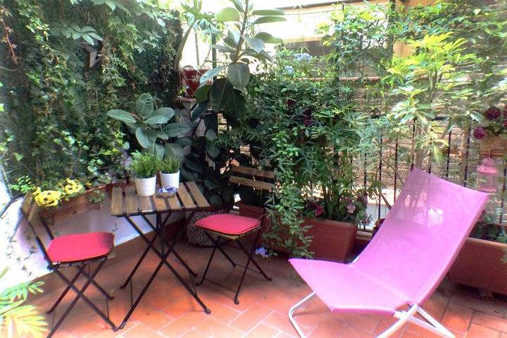 Apartamento para 3 personas, con jardín en Gracia