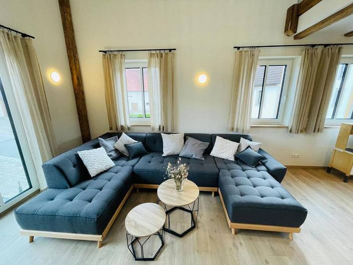 Ferienwohnung für 9 Personen, mit Balkon und Sauna sowie Ausblick