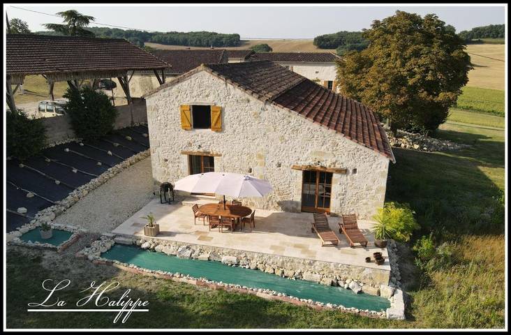 Gîte pour 6 personnes, avec jardin ainsi que piscine et vue à Caussens
