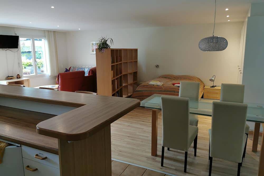 Ganze Wohnung, Grosszügiges 1-Raum Apartment (65 qm) mit Küche, separatem Badezimmer mit Dusche in Horw, Vierwaldstättersee