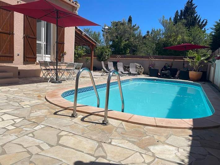 Villa pour 9 personnes, avec Terrasse ainsi que Jardin et Piscine à Sainte-Marie-la-Mer