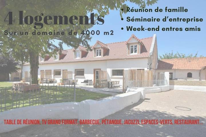 Location de vacances pour 24 personnes, avec Jacuzzi ainsi que Terrasse et Jardin à Verton