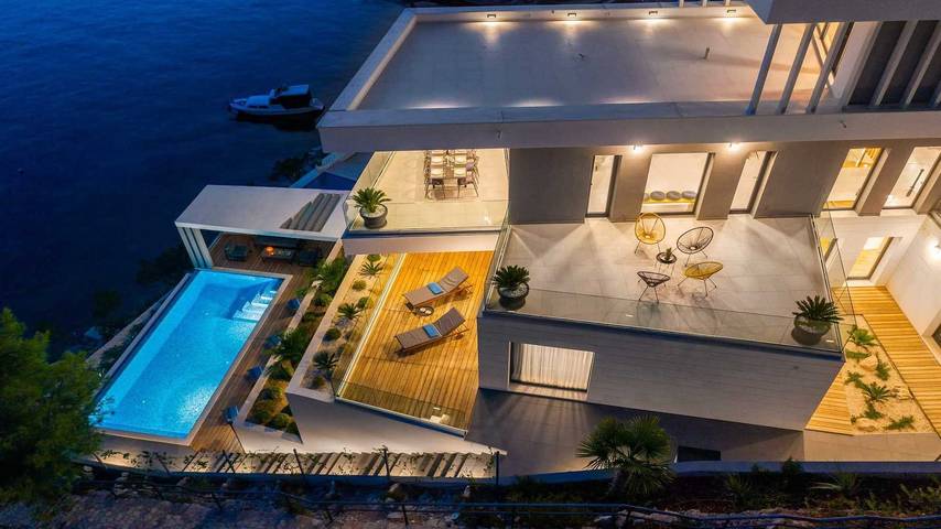 Villa pour 8 personnes, avec vue sur l’océan et terrasse ainsi que piscine et sauna à Marina - 3