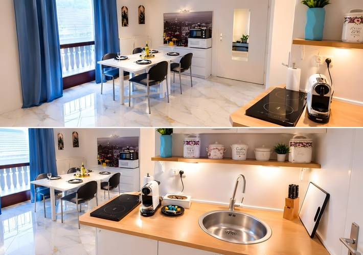 Ganze Wohnung, Apartment 'Golden Base' mit Bergblick, WLAN und Klimaanlage in Karawanken und Bachergebirge, Villach