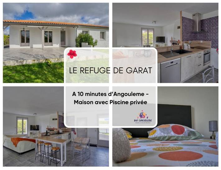 Location de vacances pour 6 personnes, avec terrasse et piscine à Garat
