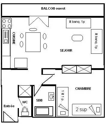 Apartamento entero, 2 estancias 5 pers - Everest - 071Ev - Plag Centre in Plagne Centre, La Plagne-Tarentaise