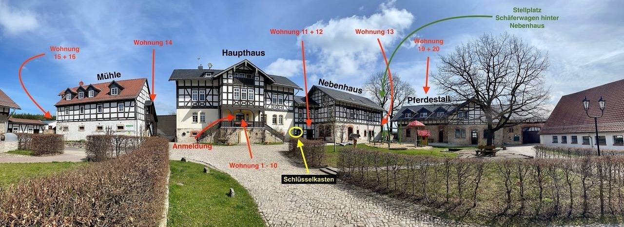Ferienhof Domäne Groschwitz - Ferienzimmer 5 in Rudolstadt, Saaleland
