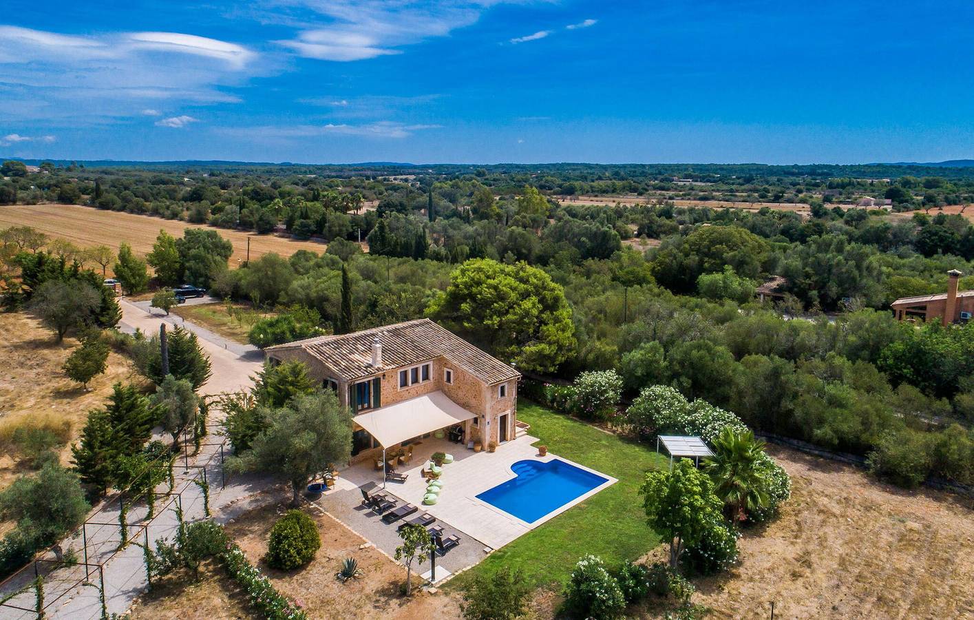 Gemütliche Wohnung mit Pool und Grill, in der Nähe von Ses Alqueries in Sencelles, Mallorca Inselmitte