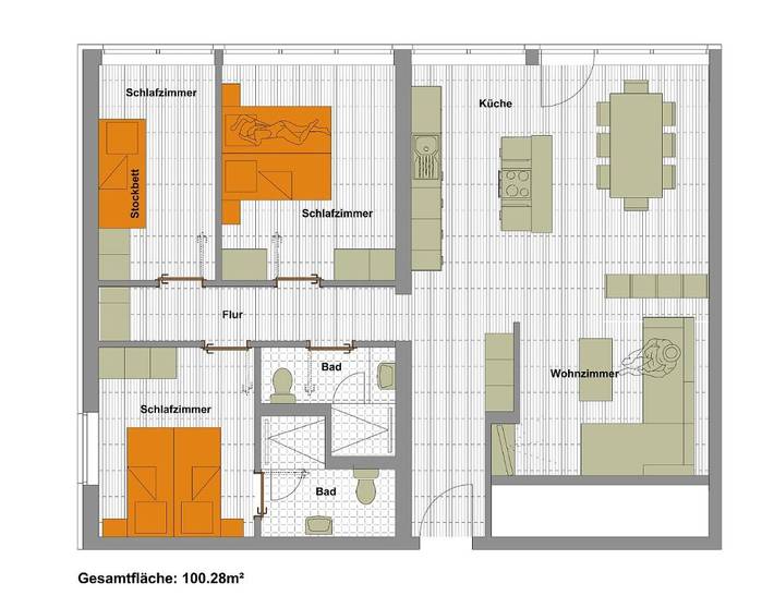 Ferienwohnung für 7 Personen, mit Balkon und Terrasse sowie Garten und Seeblick in Warth - 3