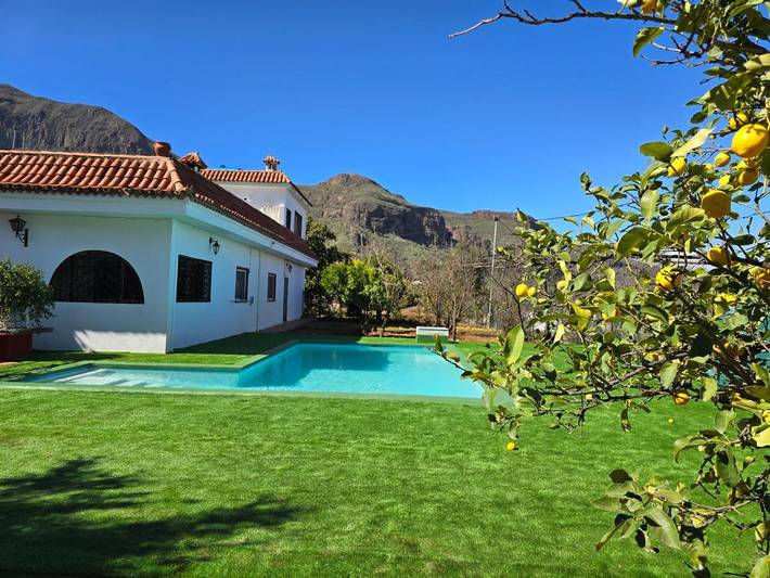 Casa vacacional para 6 personas, con Terraza y Jardín además de Piscina y Vistas en Valsequillo de Gran Canaria