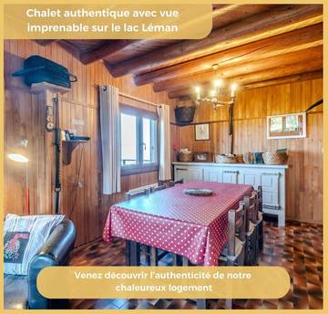 Gîte pour 6 personnes, avec jardin et vue sur le lac ainsi que terrasse et vue à Lugrin