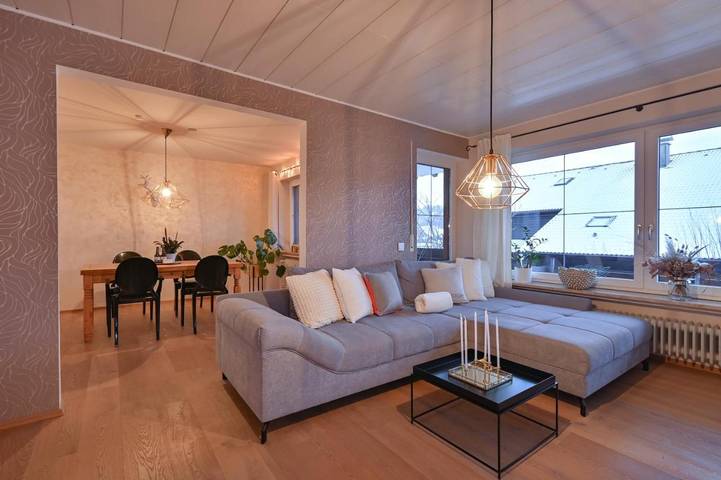 Ferienwohnung für 2 Personen, mit Balkon und Terrasse sowie Garten und Ausblick
