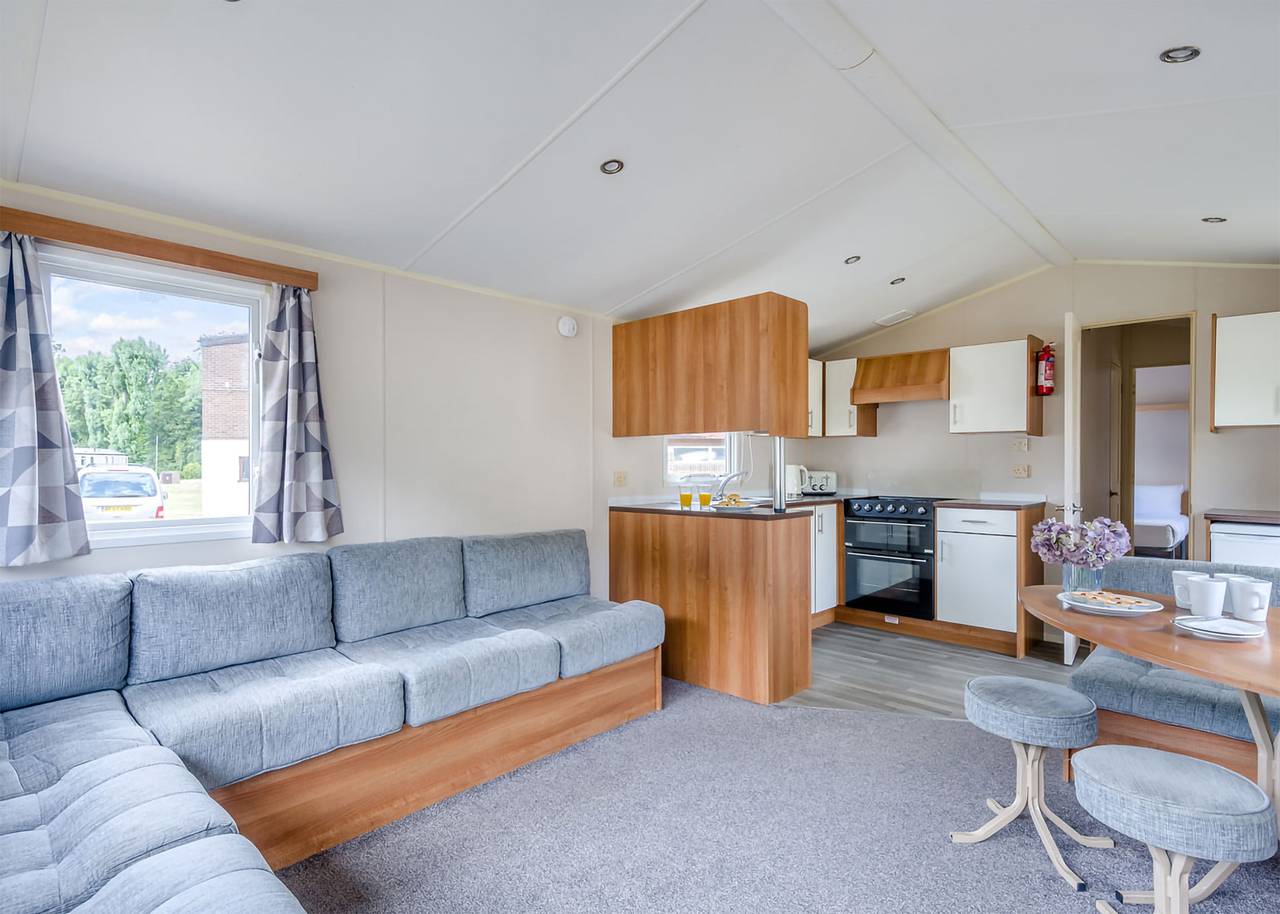 Silver Caravan with parking & decking 6 P in Carmarthenshire