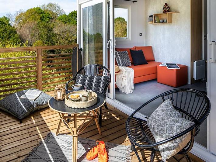 Camping Sites et Paysages - Les Pinèdes  - Mobilheim 4 personen - Cottag Privilège Océane in La Colle-sur-Loup, Mittelmeerküste (Frankreich)