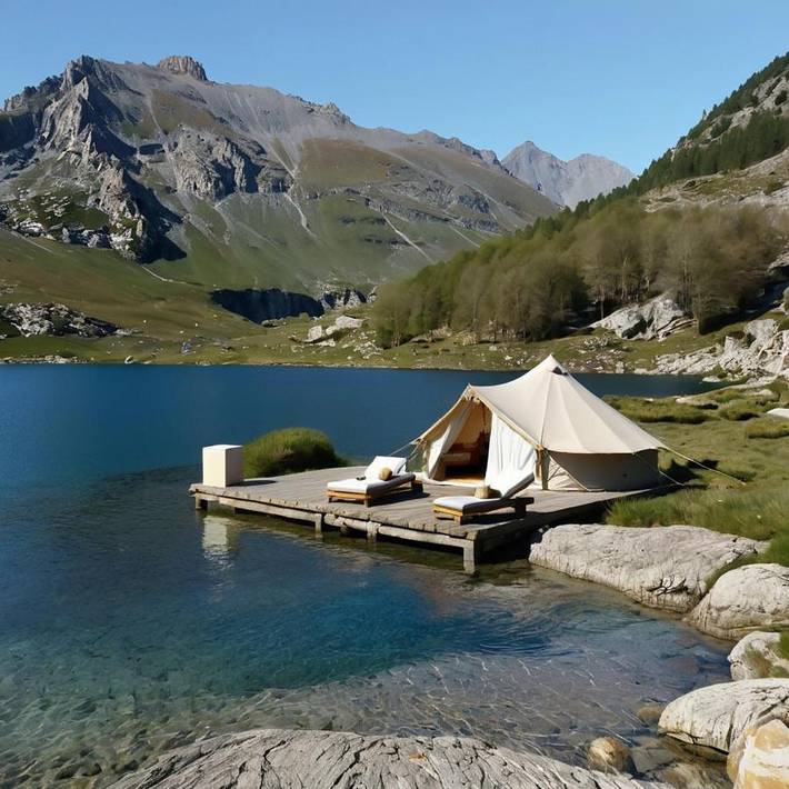 Camping per 2 persone, con Terrazza e Giardino nonché Vista lago e Panorama a Chamonix-Mont-Blanc