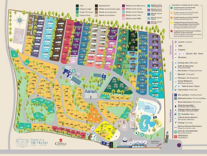 Camping pour 6 personnes, avec sauna et terrasse ainsi que piscine et jacuzzi à Saint-Malo