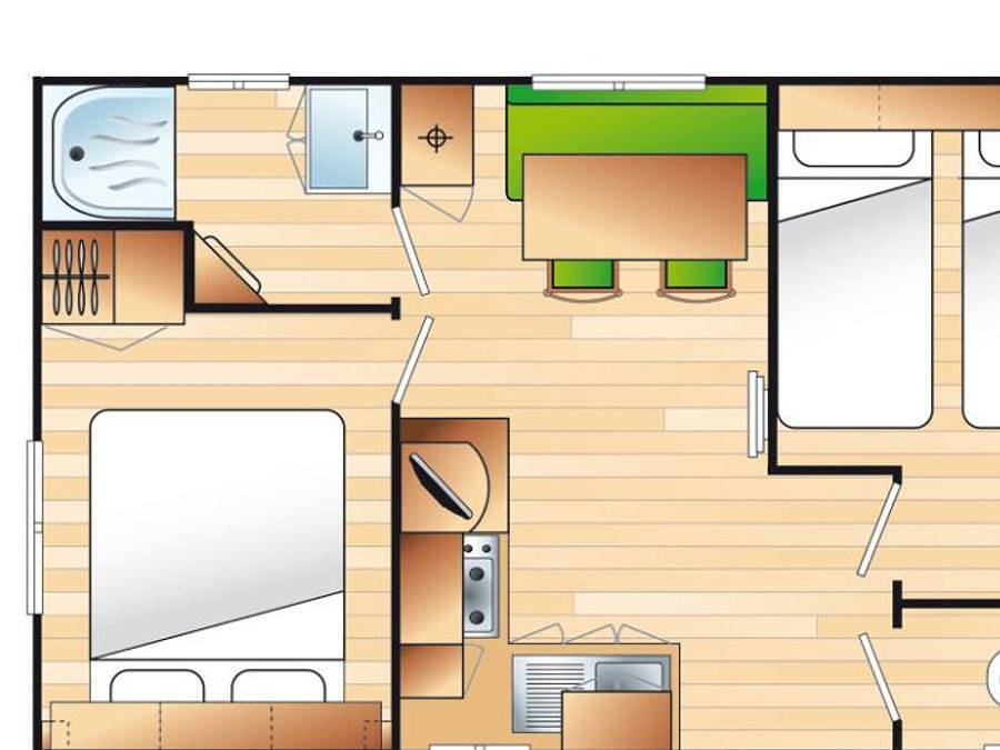 Camping La Maïre - Mobilhome 4 personnes - Cocoon 4 personnes 2 chambres 23m² in Sérignan, Côte d'Améthyste