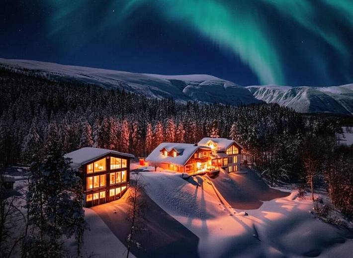 Fjellhytte for 6 personer, Balkong og Terrasse i tillegg til Jacuzzi og Hage i Troms