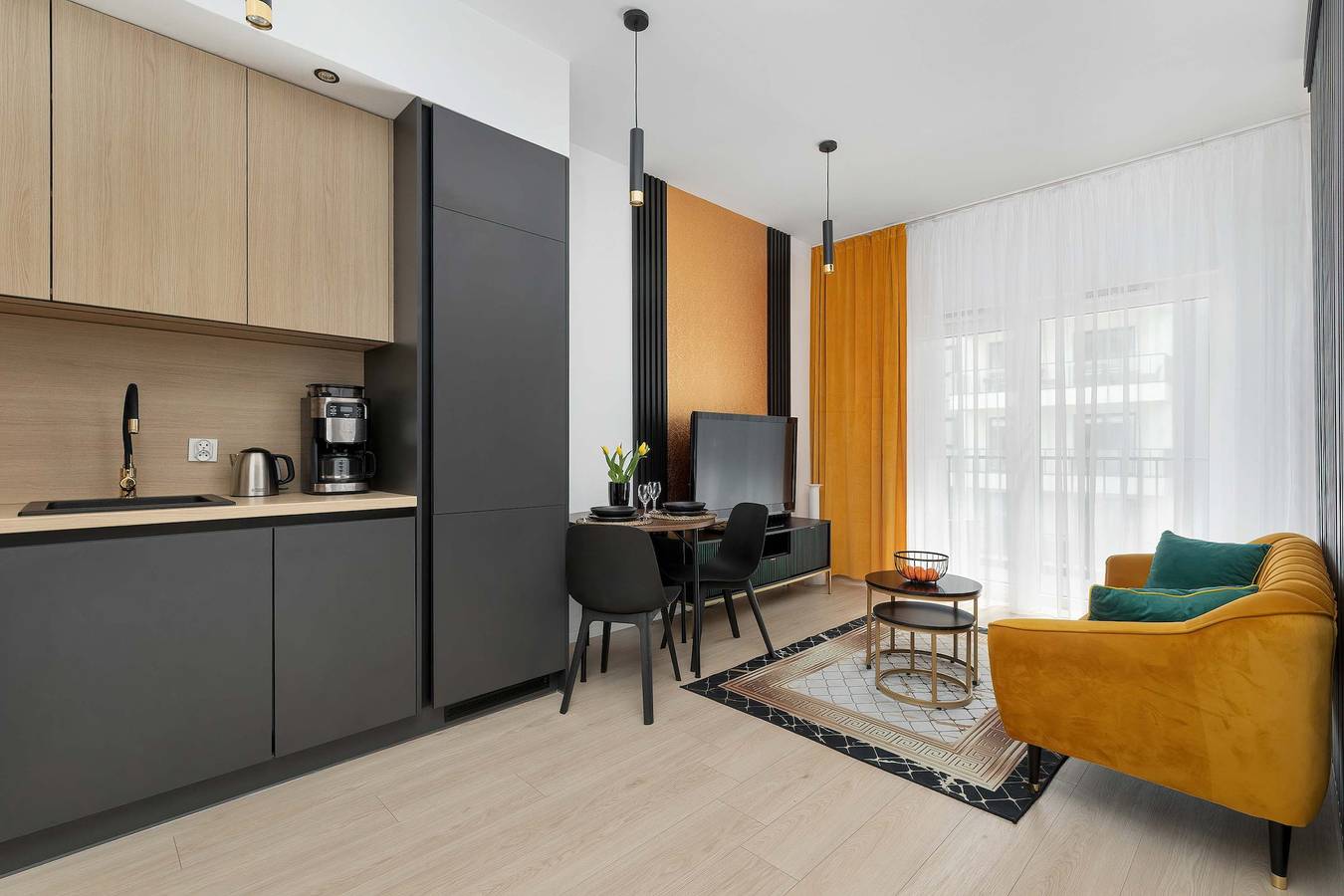 Studio entier, Functional Studio with Balcony | Parking | River View in Szczecin, Mer Baltique polonaise