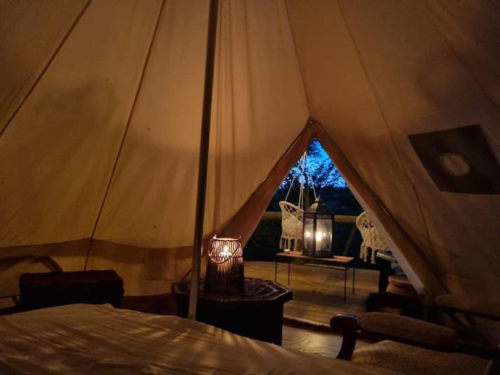 Tente pour 4 personnes, avec vue et jardin, animaux acceptés dans l' Aude - 2