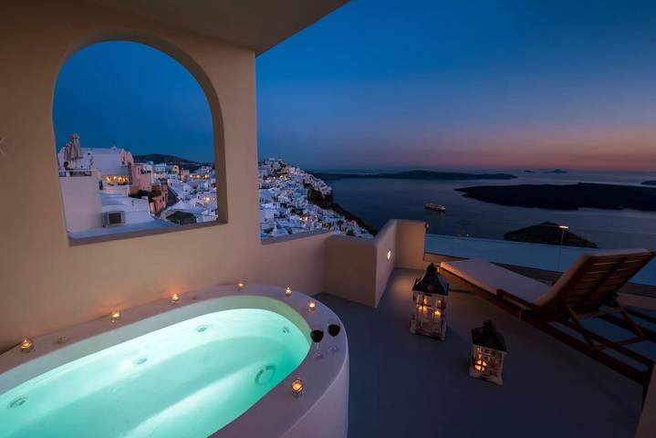 Villa pour 2 personnes, avec Vue sur l’océan ainsi que Balcon et Terrasse à Thera