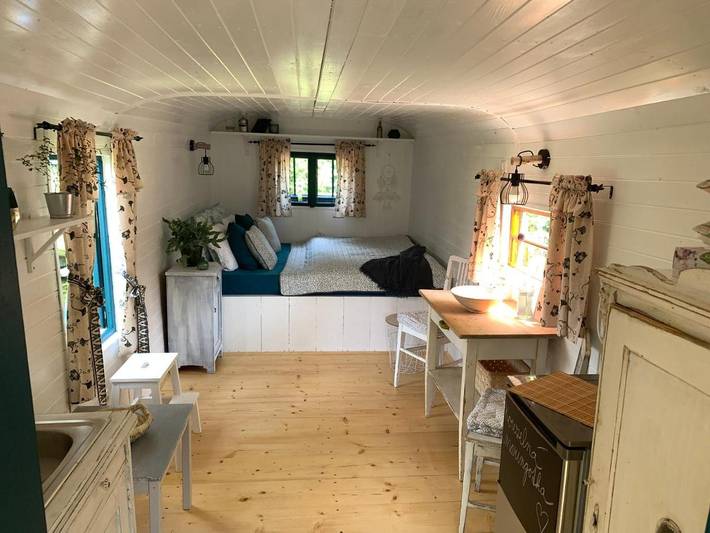 Camping für 3 Personen, mit Terrasse und Garten sowie Sauna und Ausblick in der Böhmische Schweiz