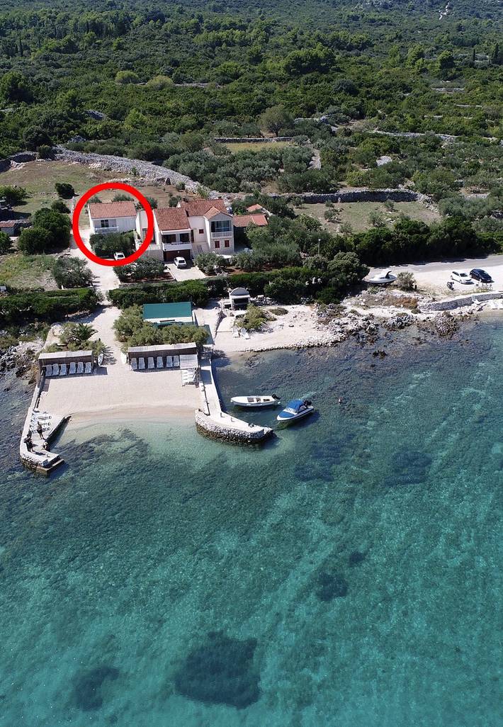 Ganze Wohnung, 2-Zimmer-Ferienwohnung am Strand Kneza (Korcula) -a in Račišće (Dalmatien), Korcula