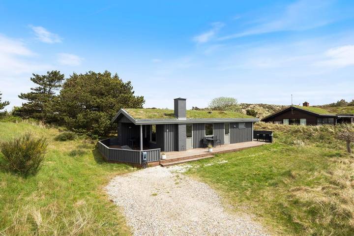 Ferienhaus mit Meerblick für 5 Personen, mit Terrasse und Balkon/Terrasse in Henne Strand