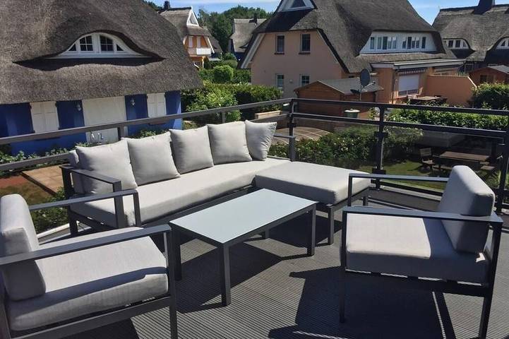 Ferienhaus für 7 Personen, mit Balkon und Garten