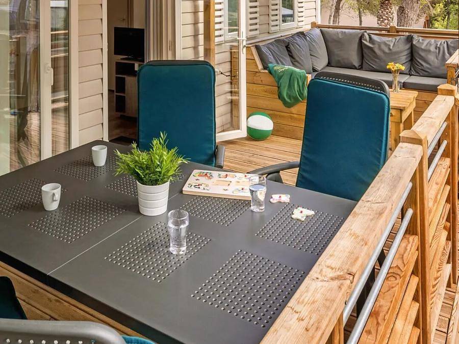 Camping Domaine de La Yole - Mobilheim 6 personen - Comfort 3 Zimmer Lounge in Vendres, Côte d'Améthyste