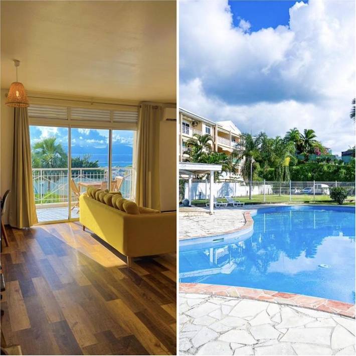 Appartement de vacances pour 2 personnes, avec piscine ainsi que vue et jardin