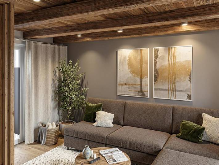 Ferienhaus für 8 Personen, mit Terrasse und Garten sowie Sauna und Ausblick