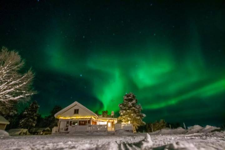Maison d’hôte, avec Terrasse ainsi que Jardin et Sauna dans Yllasjarvi
