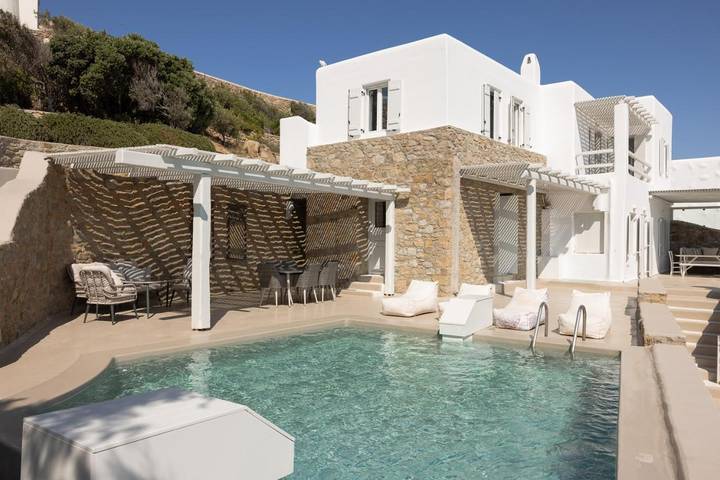 Ferienhaus für 4 Personen, mit Balkon und Whirlpool sowie Terrasse und Pool auf Mykonos
