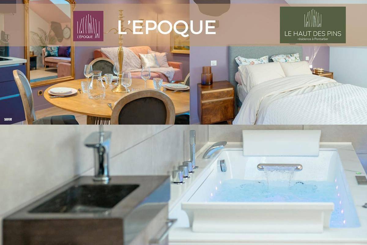 Appartement entier, Baignoire Balnéo romantic experience - L'époque in Pays de Pontarlier, Jura Francais