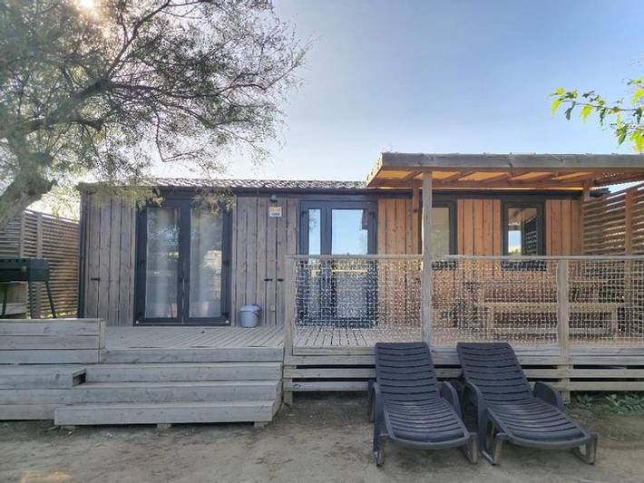 Camping les Dunes - Mobilheim 6 personen - Premium Exclusive | 3 Zi. | 6 Pers. | Erhöhte Terrasse | Klimaanlage | Tv in Torreilles, Côte d'Améthyste