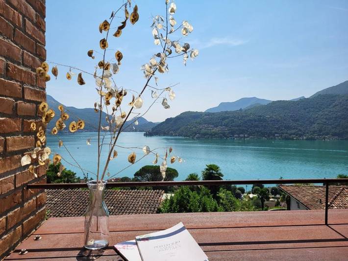Ferienhaus für 4 Personen, mit Balkon und Garten sowie Sauna und Ausblick in Morcote