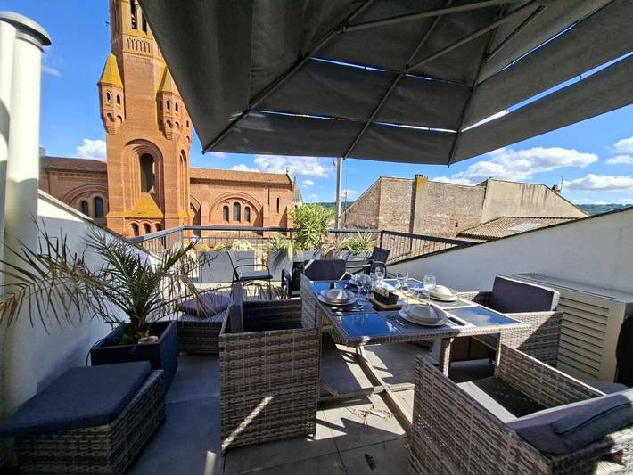 Appartement de vacances pour 4 personnes, avec Jacuzzi ainsi que Terrasse et Vue