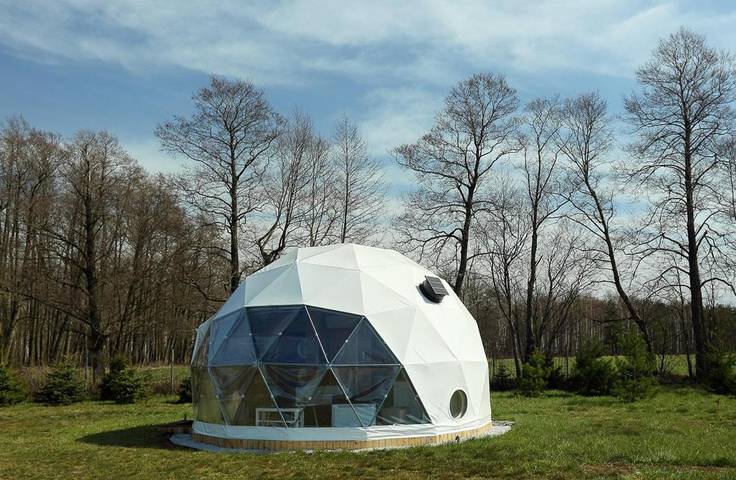 Glamping dla 4 osób, z Ogród i Widok oraz Widok na jezioro na Wielkopolska