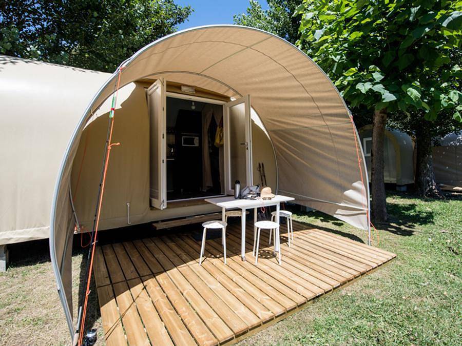 Camping Sea Green Château du Gibanel - Accommodation 4 persons - Coco Sweet - 2 bedrooms in Saint-Martial-Entraygues, Tulle region