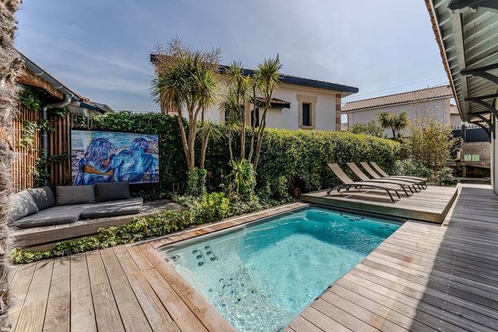 Ferienhaus für 8 Personen, mit Whirlpool und Garten sowie Kinderpool in Arcachon