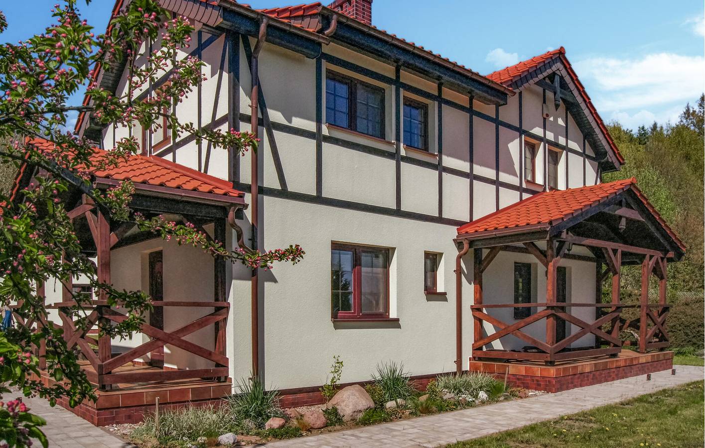 Ferienhaus für 10 Personen mit Ausblick in Dębina, Polnische Ostsee