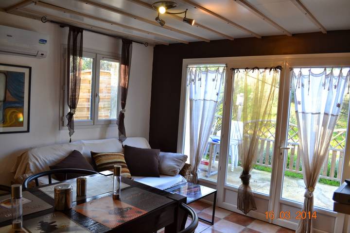 Ganze Wohnung, Apartment 'Rez-de-villa Taglio-Isolaccio' mit Bergblick, Wlan und Klimaanlage in Taglio-Isolaccio, Corte und Umgebung