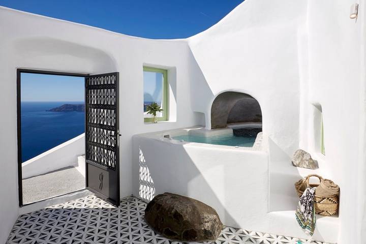 Location de vacances pour 4 personnes, avec terrasse et vue sur l’océan dans Firostefani - 4